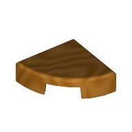 Lego destička kulatá 1x1 čtvrtkruh, kovově zlatá (6251591, 6546116)